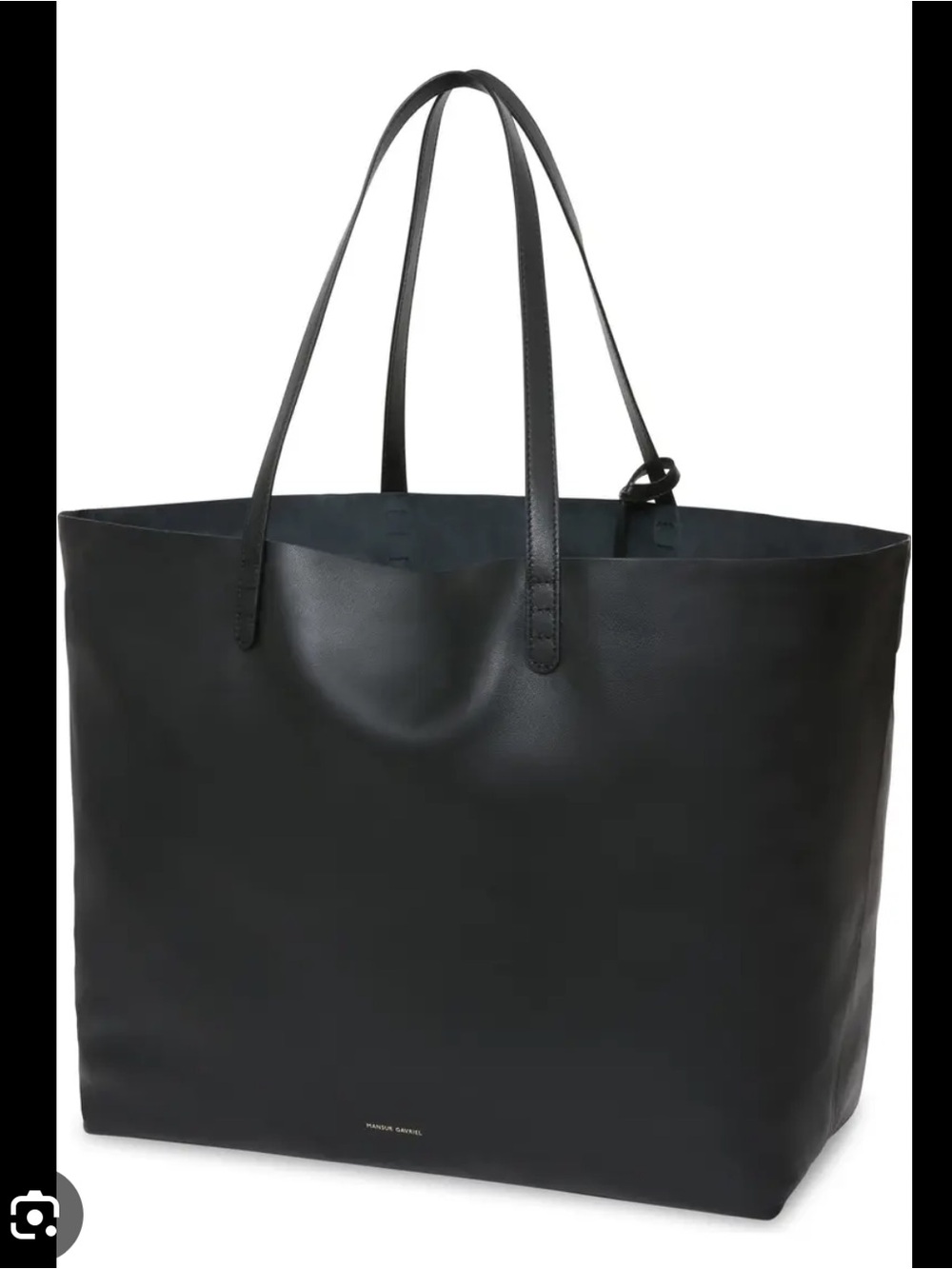 Mansur Gavriel Black Lambskin Oversized Leather Tote